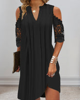 Elegant festklänning med spetsärmar